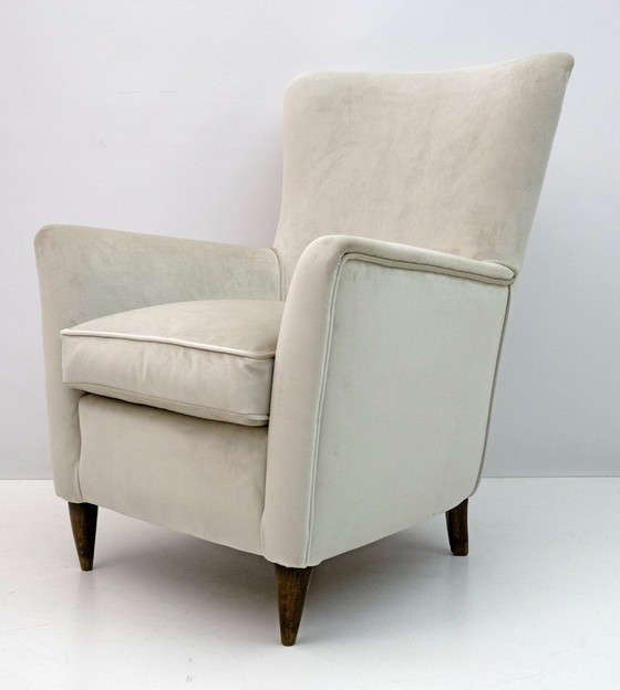 Image 1 of Par de sillones italianos de terciopelo estilo Gio Ponti de mediados de siglo para Isa, años 50