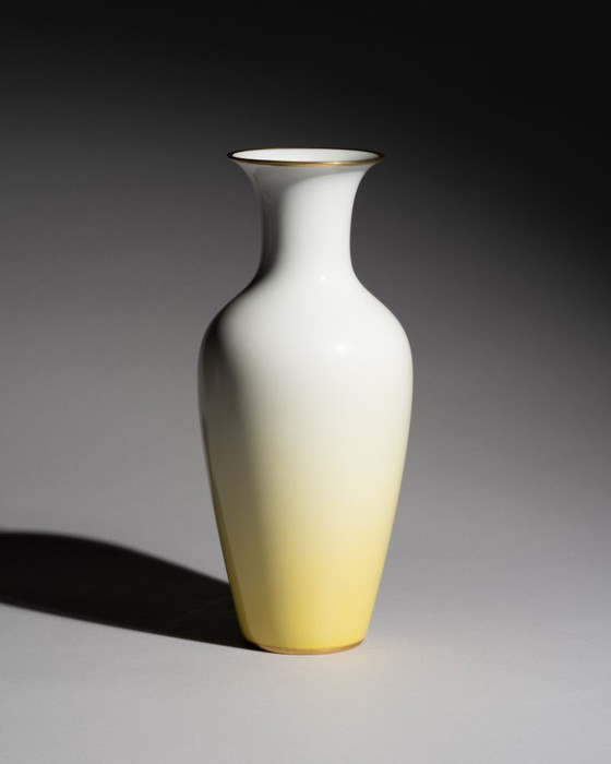 Image 1 of Rosenthal Selb-Plößberg H34.5cm Porcelain Vase Gold Rim & Yellow Gradient Décor