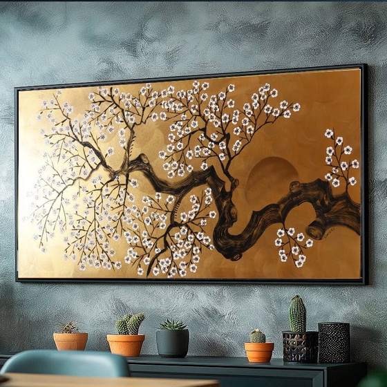 Sakura J522 - Groot Origineel Schilderij – Schilderijen & Tekeningen, Canvas (photo 4 of 18)