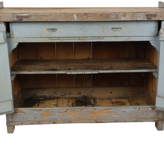 Image 1 of Characterful Old Blue Workbench Sideboard