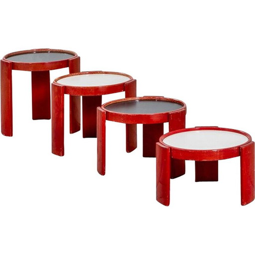 Tavolini impilabili vintage di Gianfranco Frattini per Cassina, Italia 1960