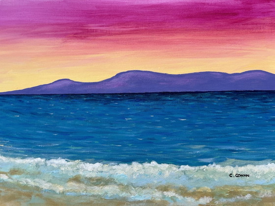 At The Edge Of The Visible - Peinture Acrylique Panoramique Originale 30 X 100cm – Peintures et dessins (photo 3 of 9)