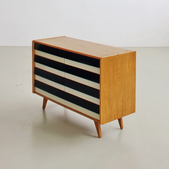 Image 1 of Commode de style Mid-Century par Jiří Jiroutek, buffet U-453, noir et blanc, années 1960