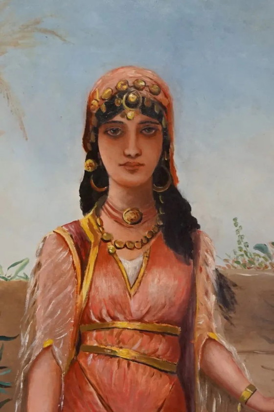Old painting "Woman at the Well" by Strebelle – Paintings & Drawings, Canvas, Art Nouveau (photo 3 of 5)