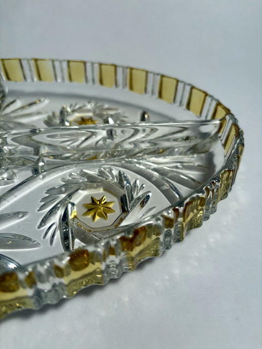 Servierschüssel aus Walther-Kristallglas, 60er Jahre