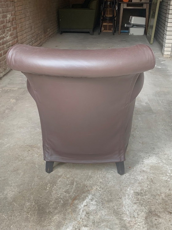 Minotti Sessel mit braunem Leder abnehmbarem Bezug – Leather, Metal (photo 3 of 7)
