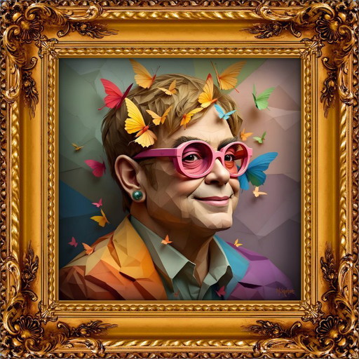 MikoArt-Liquid Gloss®-07FP/EltonJohn-120x120cm