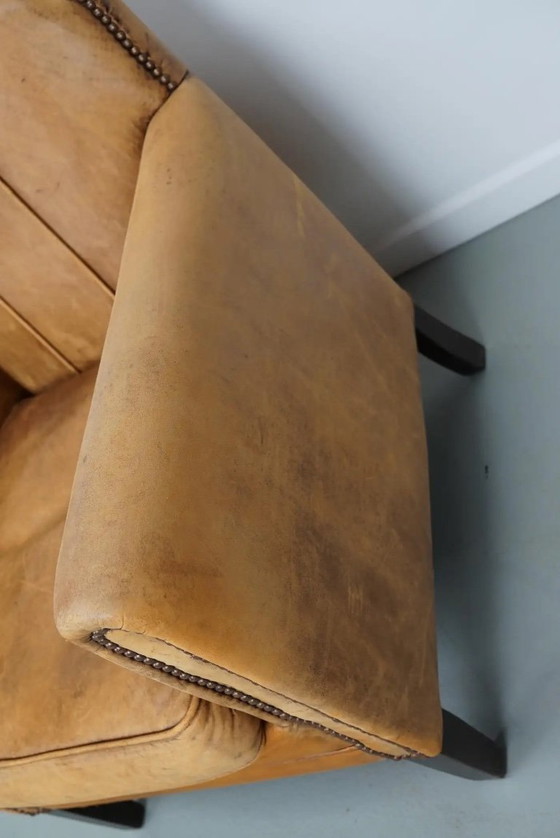 Image 1 of Vintage Nederlandse Cognackleurige Leren Clubfauteuil