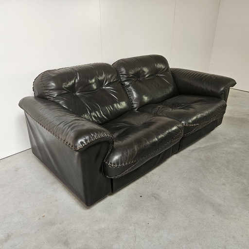 De Sede DS101, black leather 2-seater