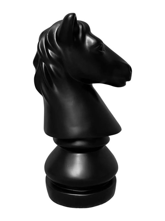 Image 1 of Escultura de fibra de vidrio - Juego de ajedrez - Negro, blanco