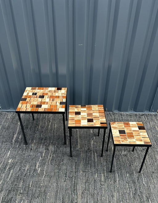 Mado Jolain Trio di Tavolini da caffè – salontafels, Ceramic, Metal (photo 2 of 25)