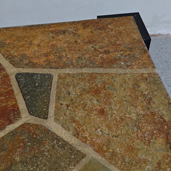 Image 1 of Vintage Brutalist slate living room / side table