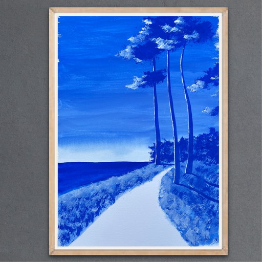 Gouache on paper, framed. 30x21cm