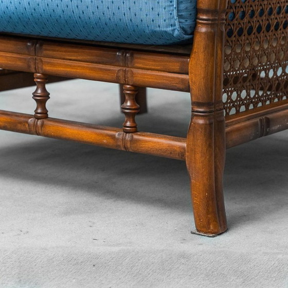 Image 1 of par de sillones antiguos de bambú y paja de venecia de los años sesenta antiguos modernos