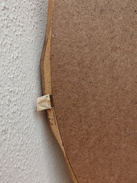 Image 1 of Oval mirror with wooden frame, white, gold from an estate