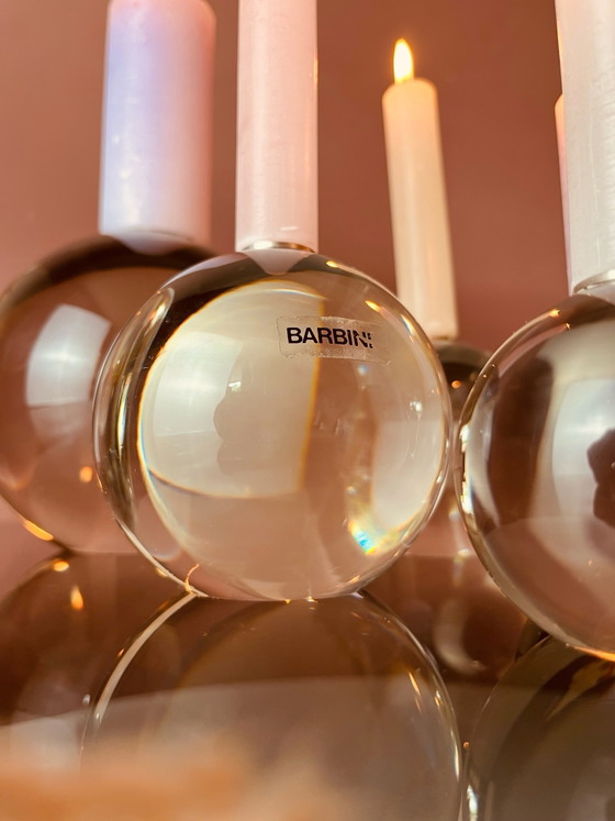 Image 1 of Unique! Murano Barbine glass candlesticks