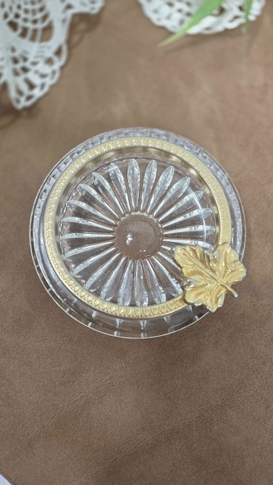 Antique crystal and gilded brass ashtray, Napoleon III style, Table accessories, Transparent (photo 2 of 8)