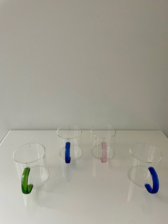 Image 1 of Moderne Designbecher aus Borosilikatglas, 4er-Set