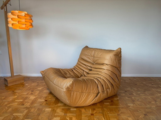 Togo Leather Lounge Chair by Michel Ducaroy for Ligne Roset