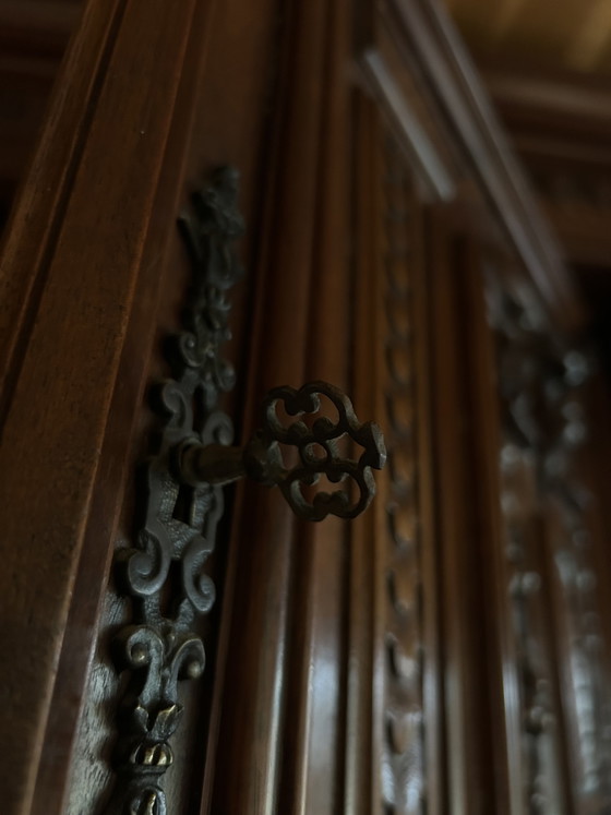 Buffet ancien en chêne de style néo-Renaissance/Henri II, vers 1880-1900 – Meubles de rangement, Metal, Wood (photo 3 of 5)