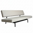Martin Visser sofa bed model BR02. Reupholstered in a brown-beige fabric.