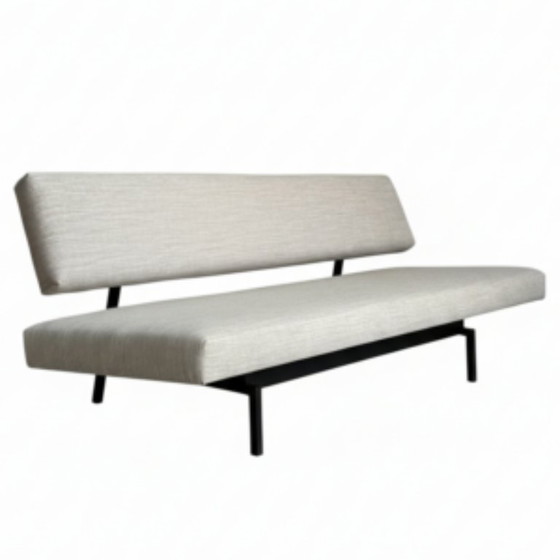 Image 1 of Martin Visser sofa bed model BR02. Reupholstered in a brown-beige fabric.