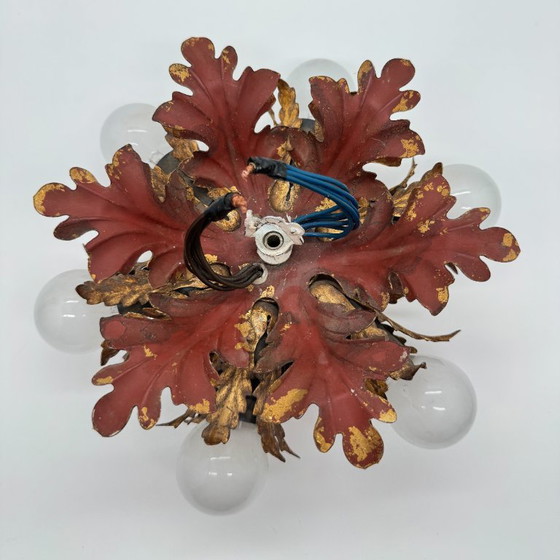 Florentine Vintage Ceiling light, Attributed to Banci Firenze, Gold, Metal (photo 9 of 9)