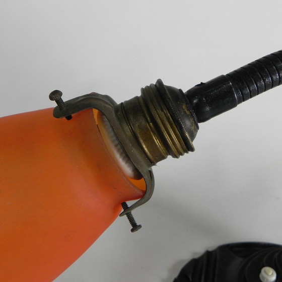 Image 1 of Lampada da scrivania ERPE con paralume in vetro arancione, anni '30