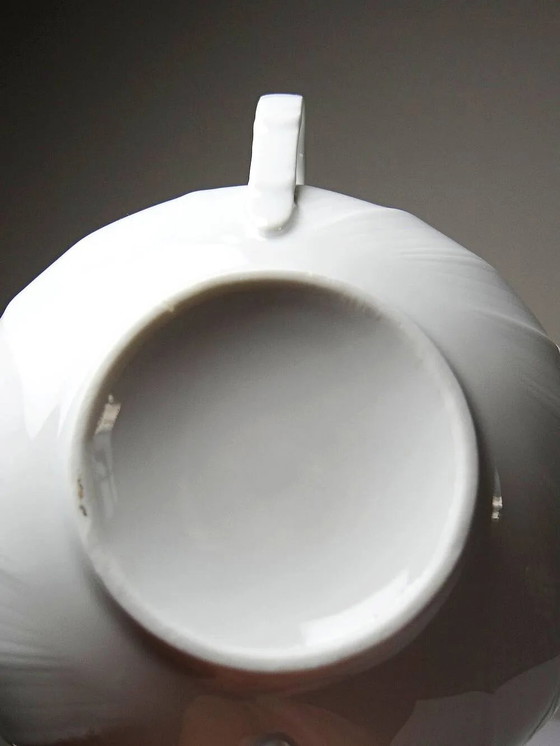 5 Tassen mit zwei Henkeln, Limoges Porzellan Bernardaud "Palm" – Geschirr, Vintage (photo 9 of 13)