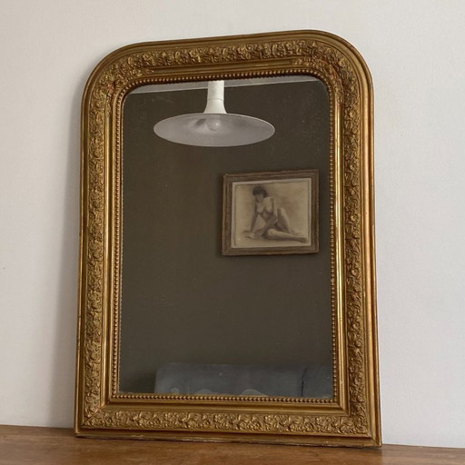 Louis Philippe mirror, late 19th century. Gilt. 75x56.