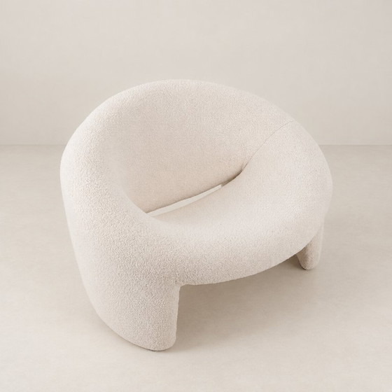 OLIVIER MOURGUE, Poltrone e poggiapiedi Montréal, Airborne Ed., 1967, Tessile, Crema, Organic Modern (foto 12 di 15)