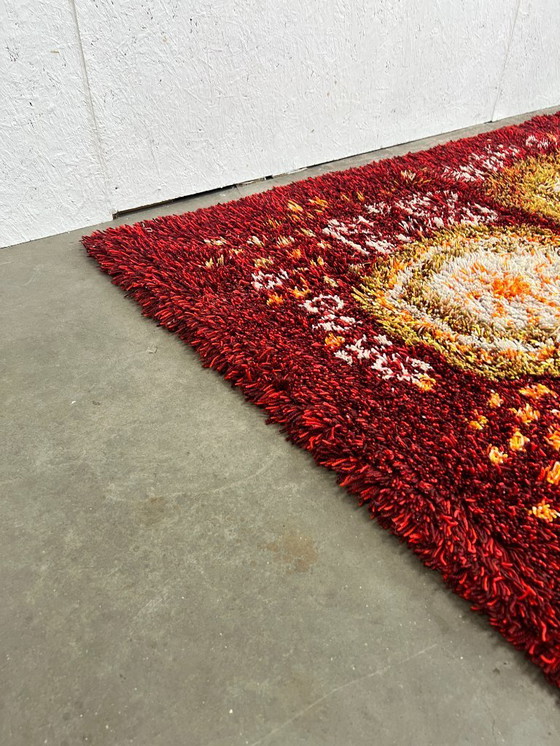 Image 1 of Scandinavian Vintage Wool Rug, Rya, Sweden 1960s