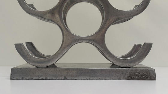 Image 1 of Casier à vin en aluminium argenté, design Michael Noll, pour 15 bouteilles de vin