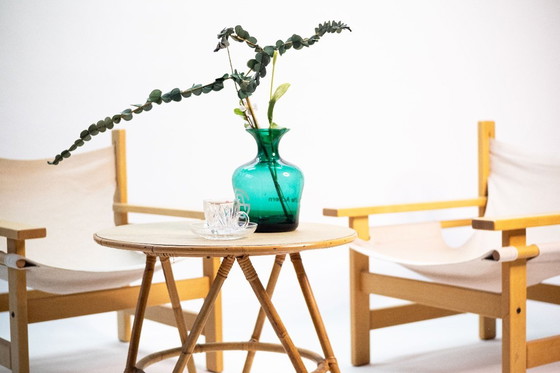 Image 1 of Mid-Century Lounge Sessel aus Holz mit Canvas, 1960er, Set of 2