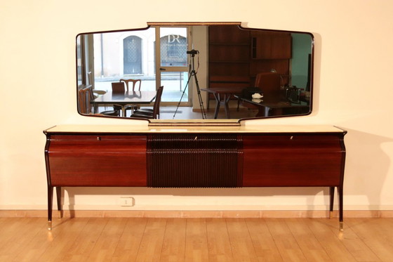 Image 1 of Credenza di metà secolo di Osvaldo Borsani, mogano, palissandro e onice, Italia, anni '50