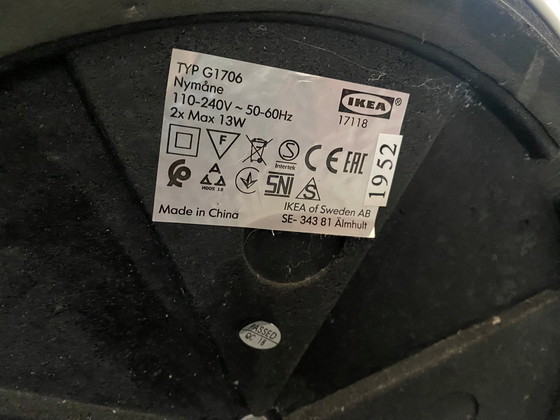 Image 1 of Lampada da terra a forma di fungo Nymane Ikea TYP G1706 in metallo bianco vintage 1990