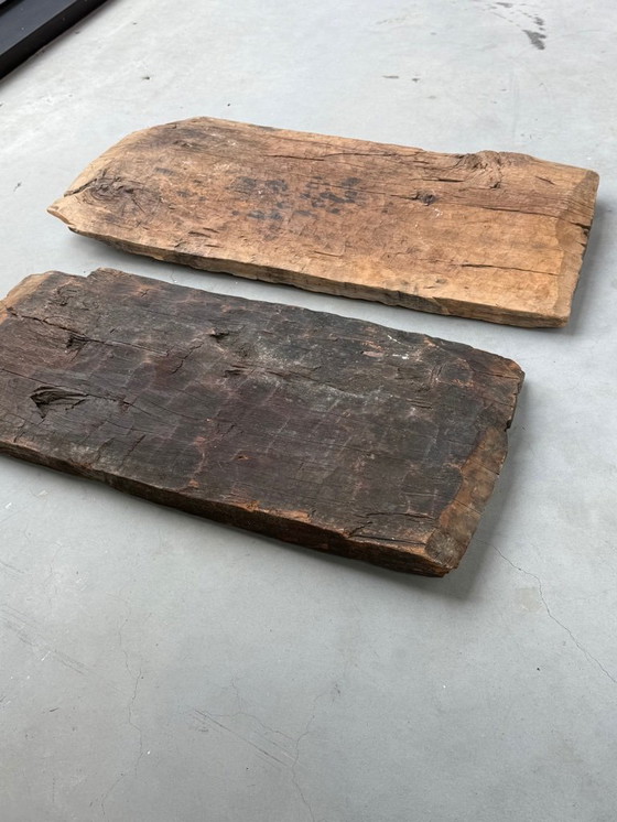 Image 1 of 2x Decorative authentic wooden shelves