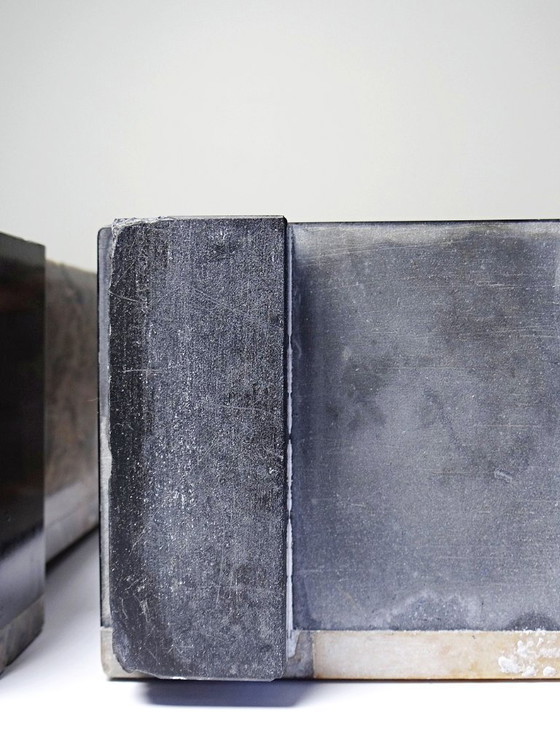 Image 1 of Pair of antique Art Deco marble bookends, fireplace decoration, 1920-1930