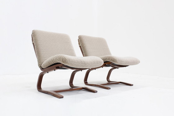 Image 1 of Set of 2 mid century vintage easy chairs 1960s