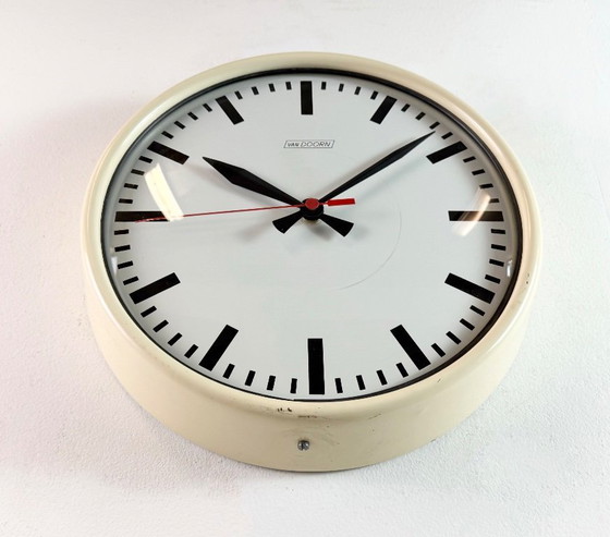 Image 1 of Vintage Beige School Wall Clock from Van Doorn, 1960s