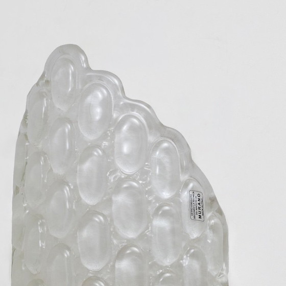 Par de apliques de pared de cristal de Murano transparente con relieve texturizado – Murano Glass (photo 6 of 9)
