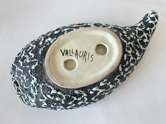 Image 1 of Vintage Vallauris foam ceramic bowl black-white-red
