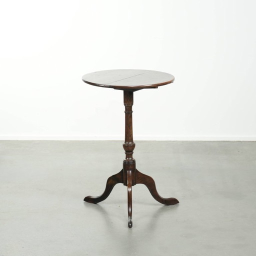 Antieke Engelse eikenhouten tilt top table/ bijzettafel uit begin 19e eeuw