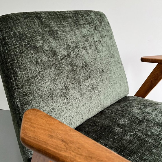 Restored Vintage Mid Century Modern Armchair in Forest Green – BuashkoGarage, Wood (photo 7 of 13)