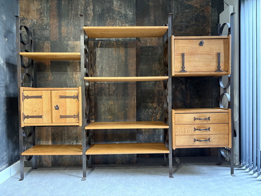 Brutalist Roomdivider/Wall cupboard by Bram Sprij