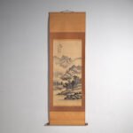 Antique Japanese kakejiku of a landscape in ink on paper – Japan, circa 1900 – Paintings & Drawings, Wood (photo 6 of 40)