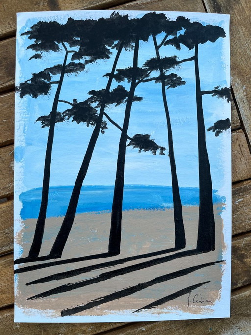 Acrylic and ink on framed A4 paper. – schilderijen tekeningen (photo 2 of 6)
