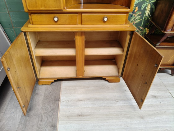 Vintage Art Deco Style Buffet Cabinet – Sideboard cabinet, Glass, Wood (photo 12 of 12)