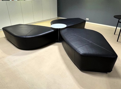 Walter Knoll Drift zitelementen zwart leer met tafel