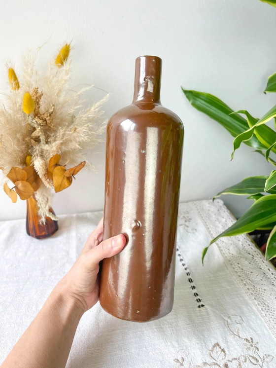 Bouteille vintage en grès marron irisé – Verres et carafes (photo 7 of 9)